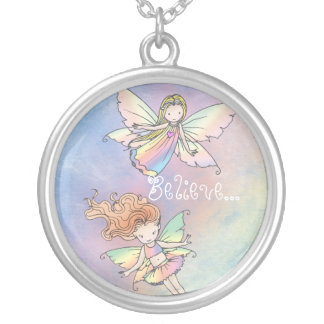 "Believe" Two Little Fairies Necklace