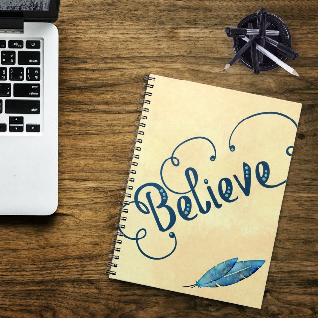 Believe Typography Watercolor Feather Blues Yellow Notebook (You save 10%
Believe Typography Watercolor Feather Blues Yellow Notebook)