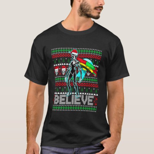 Believe Ufo Alien Christmas Gift Ufo Ugly Sweater 