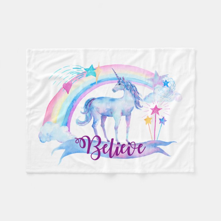 Believe Unicorn Baby Girl S Nursery Girl S Gift Fleece Blanket