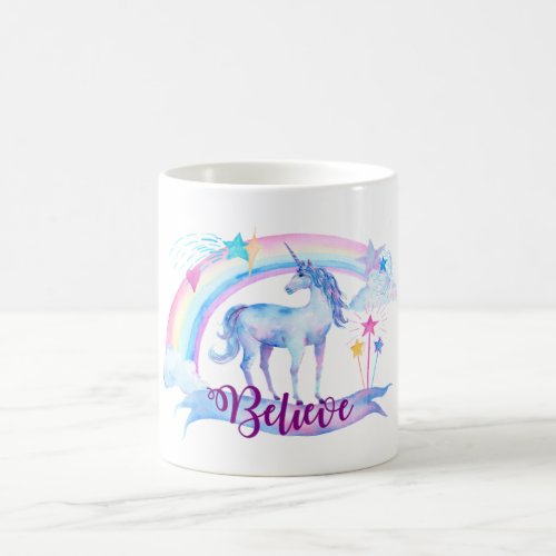 Believe  Watercolor Unicorn Teen Girls Magic Cup