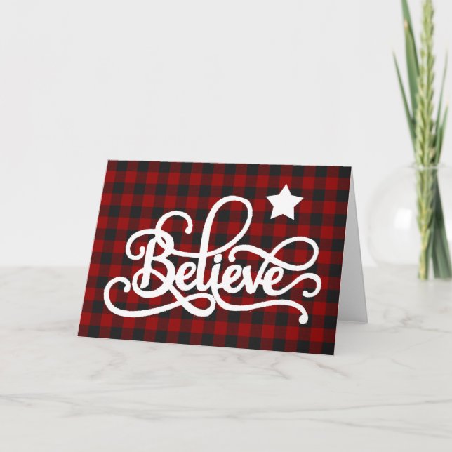 Believe with star holiday card (Front)