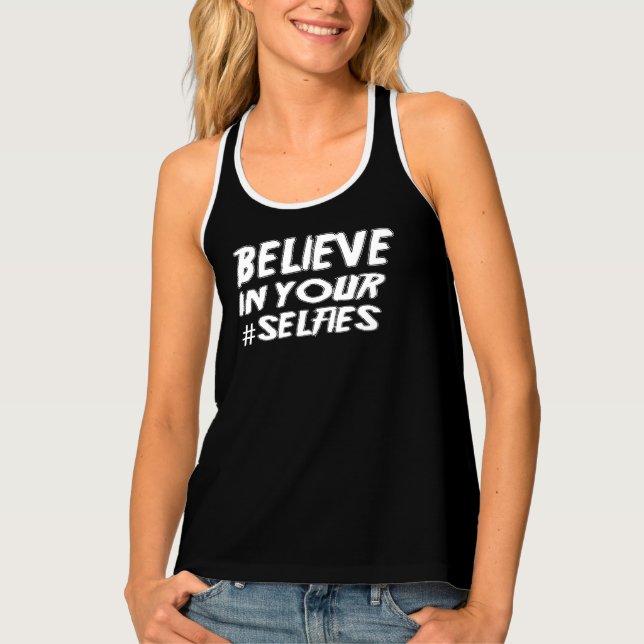Believe-Women's All-Over Print Racerback Tank Top (Front)