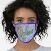 Believe Word Art Heart Custom Face Masks (Worn Her)