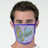 Believe Word Art Heart Custom Face Masks (Worn Him)