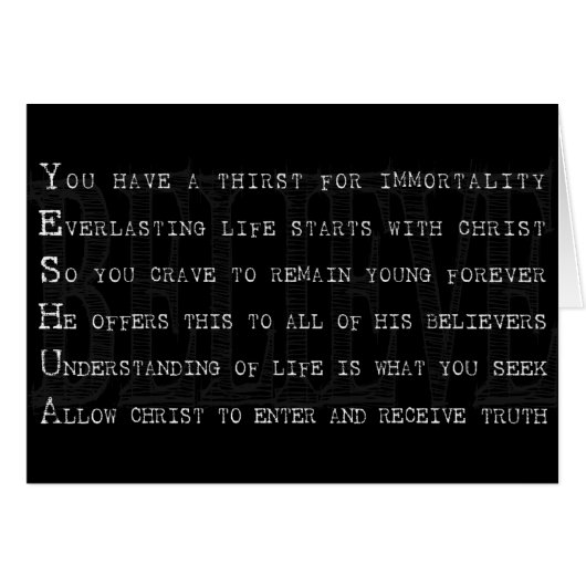 Believe Yeshua. Christian (Front Horizontal)