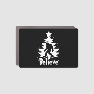Believe Yeti Bigfoot Sasquatch Christmas Santa Car Magnet