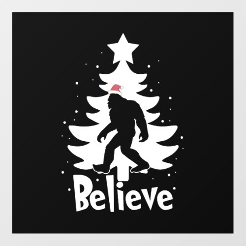 Believe Yeti Bigfoot Sasquatch Christmas Santa Floor Decals