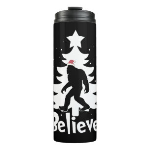 Believe Yeti Bigfoot Sasquatch Christmas Santa Thermal Tumbler