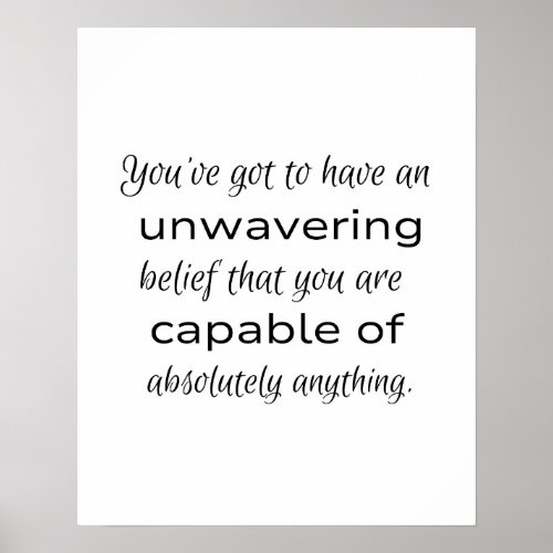 Believe You Are Capable Motivation Class Poster 