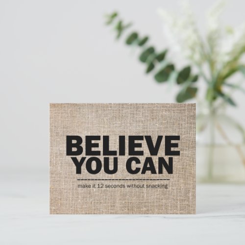 Believe You Can Funny Weight Loss Diet Inspiring Postcard