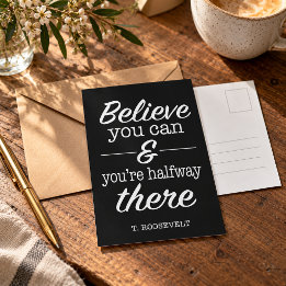 Believe You Can Inspirational Motivational Quote Postcard