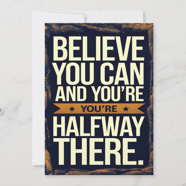 Believe you can motivational card (Front)