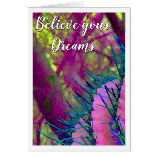 Believe Your Dreams  (personalize & shadow) Cards (Front)