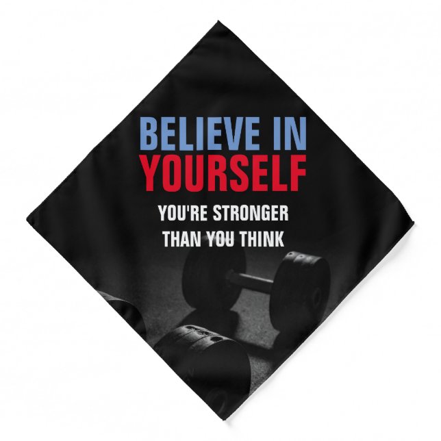 Believe Yourself Bodybuilding Fitness Motivational Bandana (Front)