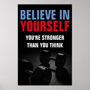 Believe Yourself Bodybuilding Fitness Motivational Poster