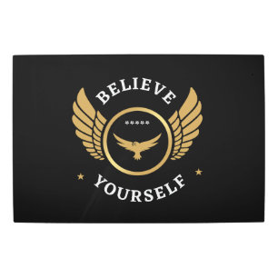 Believe Yourself Eagle Wings Motivational Office Metal Print