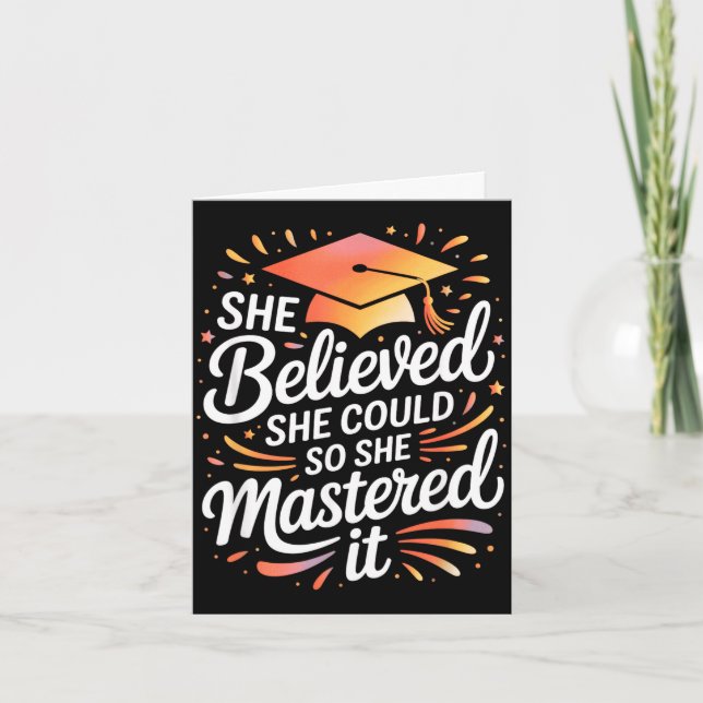 Believed could mastered colorful script card (Front)