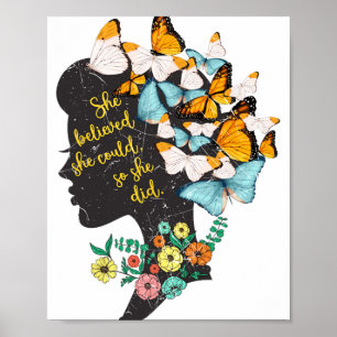 Believed She Could So She Did Shirt Feminist Poster