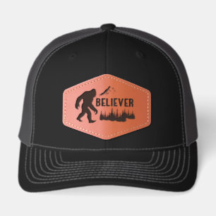 Believer Bigfoot design Leather Patch Hat