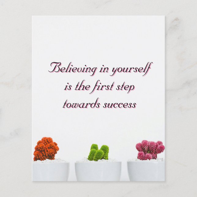 Believing in yourself: the key to success (Front)