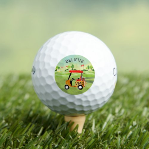 Believing is the Key Cart Greens Monogram Golf Balls