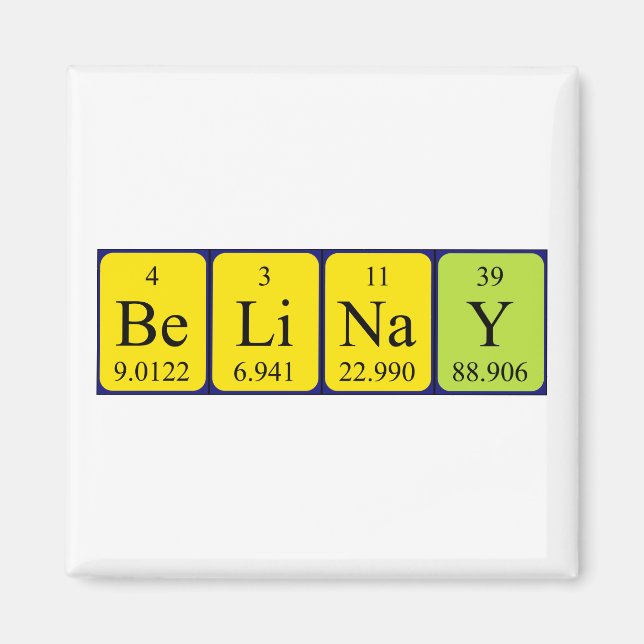 Belinay periodic table name magnet (Front)
