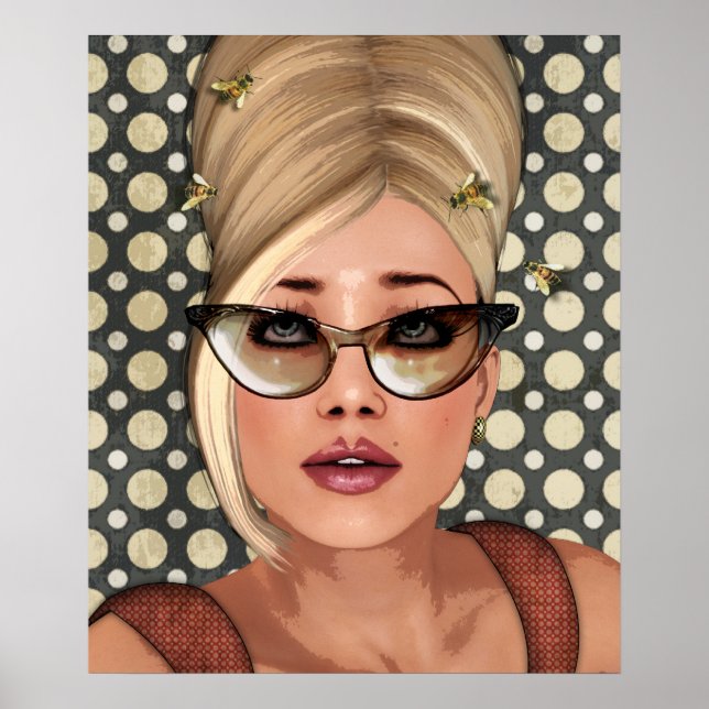 Belinda Beehive Retro Chic Poster (Front)