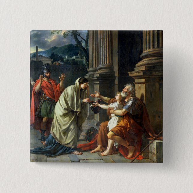 Belisarius Begging for Alms, 1781 Pinback Button (Front)