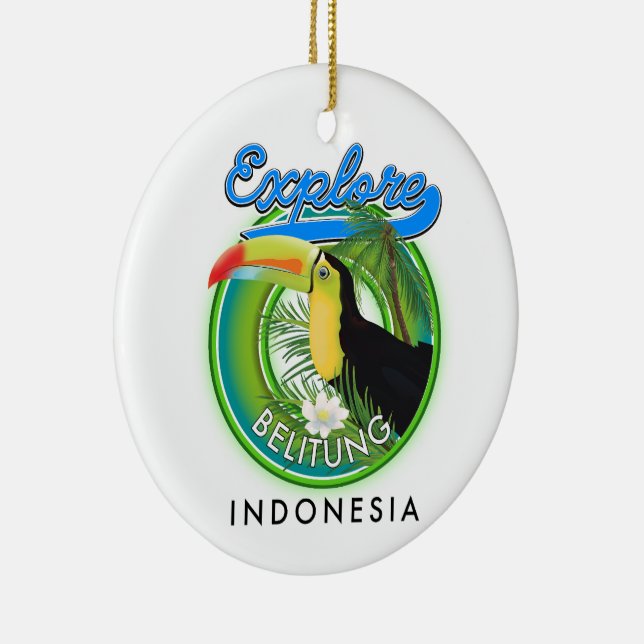 Belitung Indonesia travel logo Ceramic Ornament (Right)