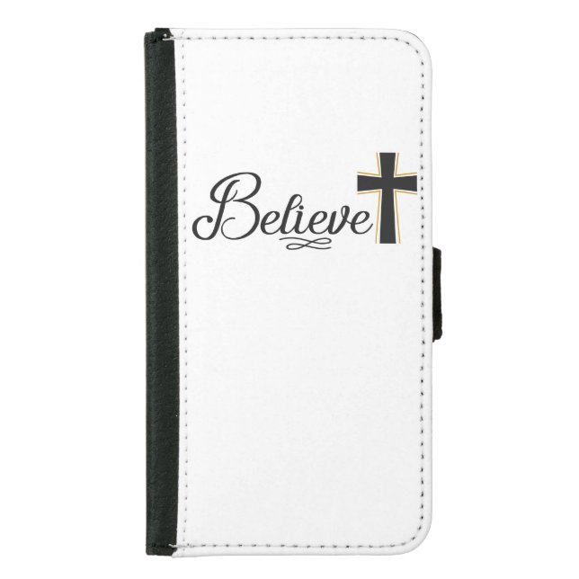 Belive Christian Cross Faith Samsung Galaxy Wallet Case (Front)