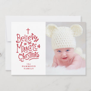 Belive in the Miracle of Christmas Holiday Card