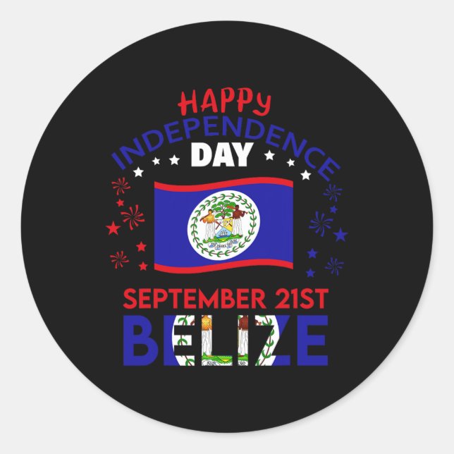 Belize 43rd Independence Day Belizean Pride Belize Classic Round Sticker (Front)