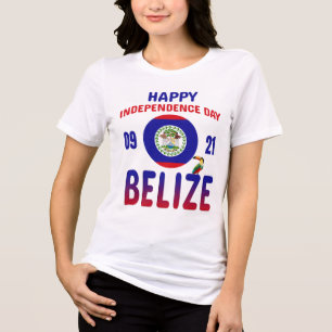 Belize 43rd Independence Day Belizean Pride Flag Tri-Blend Shirt