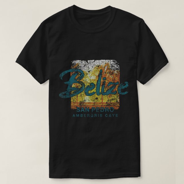 Belize Ambergris Caye San Pedro Vintage  T-Shirt (Design Front)
