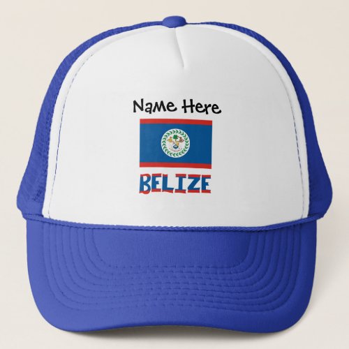 Belize and Belizean Flag Personalized  Trucker Hat