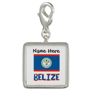Belize and Belizean Flag with Your Name Charm