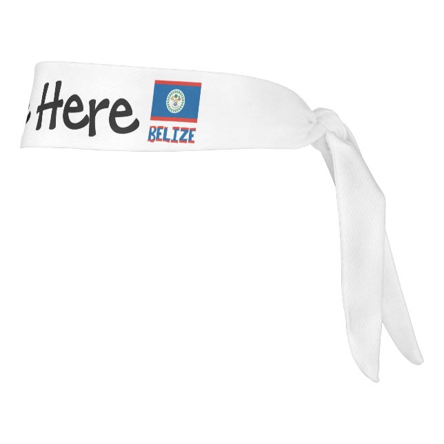 Belize and Belizean Flag with Your Name Tie Headband (Rotate 90)