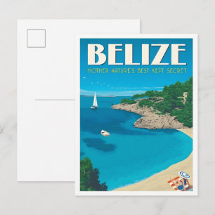 Belize Art Vintage Travel Postcard