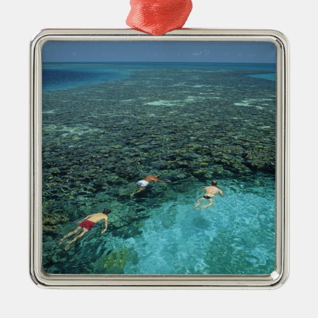 Belize, Barrier Reef, Lighthouse Reef, Blue Metal Ornament (Front)