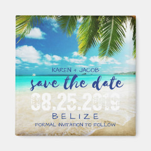 Belize Beach Destination Wedding Save the Date Magnet