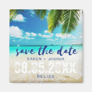 Belize Beach Destination Wedding Save the Dates Magnet