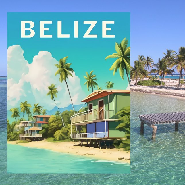 Belize Beach House Travel  Postcard (Belize Beach House Travel Postcard)