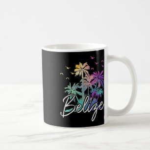 Belize Beach Vintage Palm Trees Holiday Coffee Mug