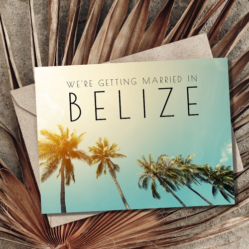 Belize Beach Wedding Save the Date Announcement Postcard