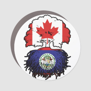 Belize Belizean Canadian Canada Tree Roots Flag Car Magnet