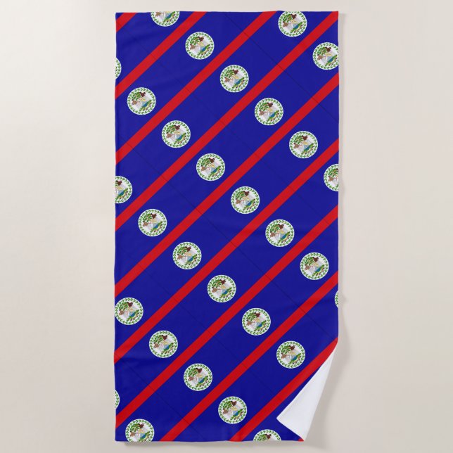 Belize Belizean Flag Beach Towel (Front)