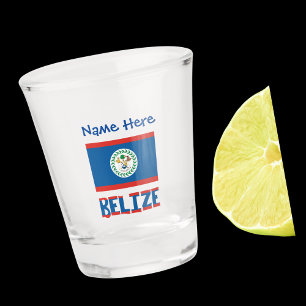 Belize Belizean Flag Blue Personalization Shot Glass