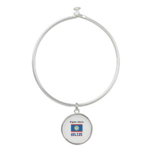 Belize Belizean Flag Personalized Bangle Bracelet
