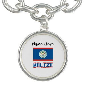 Belize Belizean Flag Personalized  Bracelet